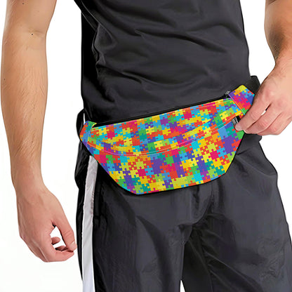 Colorful Autism Awareness Jigsaw Print Fanny Pack
