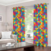 Colorful Autism Awareness Jigsaw Print Grommet Curtains