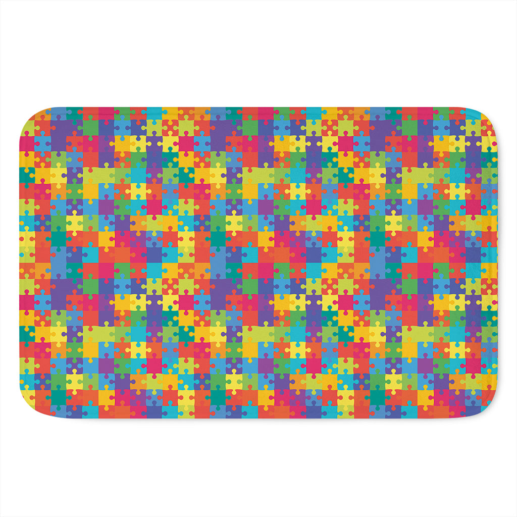 Colorful Autism Awareness Jigsaw Print Indoor Door Mat