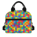 Colorful Autism Awareness Jigsaw Print Insulated Lunch Bag