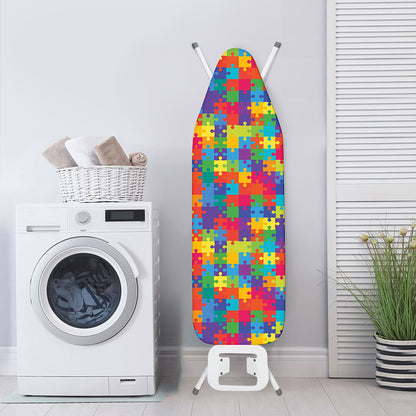 Colorful Autism Awareness Jigsaw Print Ironing Board Cover