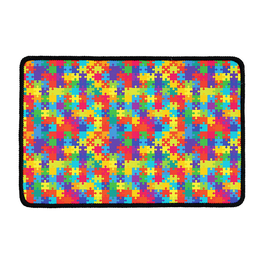Colorful Autism Awareness Jigsaw Print Kitchen Mat