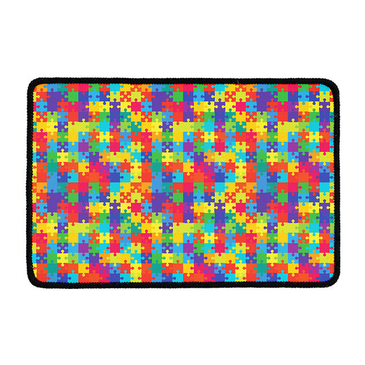 Colorful Autism Awareness Jigsaw Print Kitchen Mat