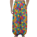 Colorful Autism Awareness Jigsaw Print Lantern Pants