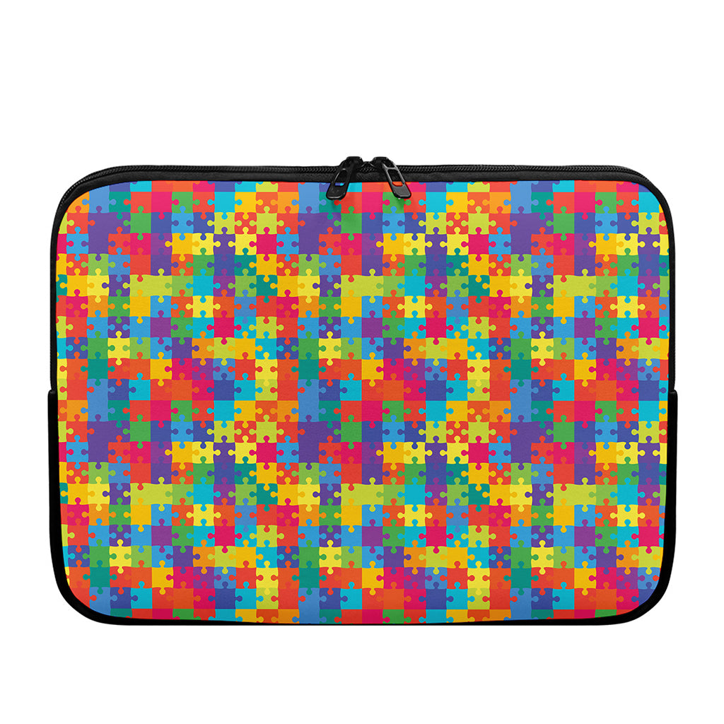 Colorful Autism Awareness Jigsaw Print Laptop Sleeve