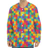 Colorful Autism Awareness Jigsaw Print Long Sleeve Baseball Jersey