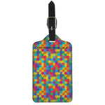 Colorful Autism Awareness Jigsaw Print Luggage Tag