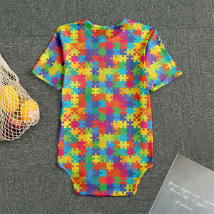 Colorful Autism Awareness Jigsaw Print Men's Bodysuit