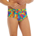 Colorful Autism Awareness Jigsaw Print Men's Briefs