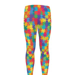 Colorful Autism Awareness Jigsaw Print Men's leggings