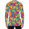 Colorful Autism Awareness Jigsaw Print Men's Long Sleeve T-Shirt