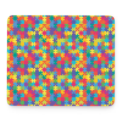 Colorful Autism Awareness Jigsaw Print Mouse Pad