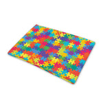 Colorful Autism Awareness Jigsaw Print Pet Cooling Mat Cover