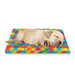 Colorful Autism Awareness Jigsaw Print Pet Cooling Mat Cover