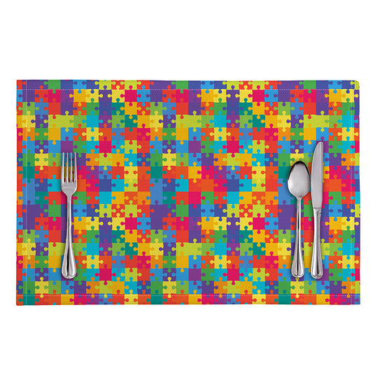 Colorful Autism Awareness Jigsaw Print Placemat