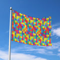 Colorful Autism Awareness Jigsaw Print Polyester Flag