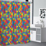 Colorful Autism Awareness Jigsaw Print Premium Shower Curtain