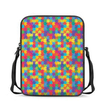 Colorful Autism Awareness Jigsaw Print Rectangular Crossbody Bag