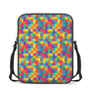 Colorful Autism Awareness Jigsaw Print Rectangular Crossbody Bag