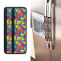 Colorful Autism Awareness Jigsaw Print Refrigerator Handle Covers