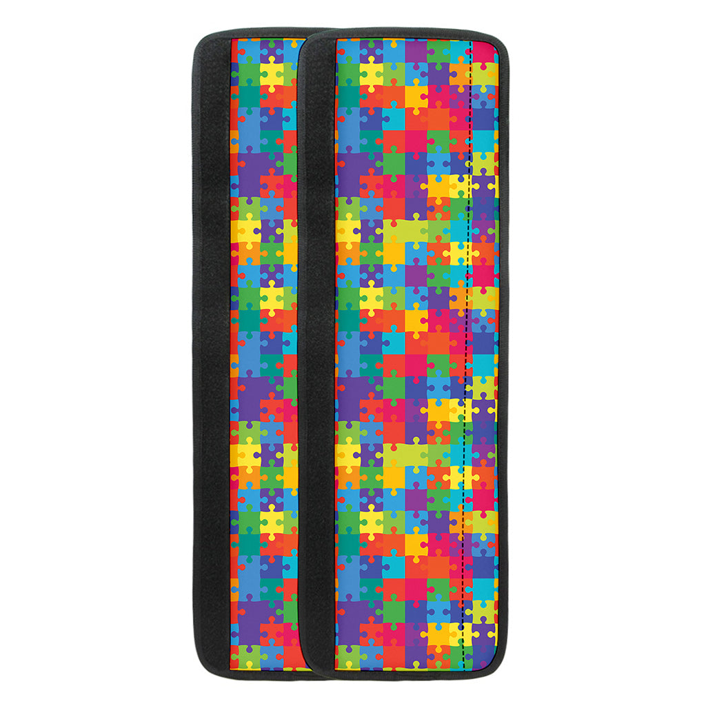 Colorful Autism Awareness Jigsaw Print Refrigerator Handle Covers