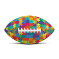 Colorful Autism Awareness Jigsaw Print Rugby Ball