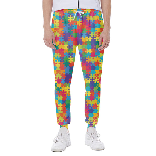 Colorful Autism Awareness Jigsaw Print Scuba Joggers