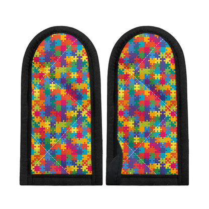 Colorful Autism Awareness Jigsaw Print Skillet Handle Cover