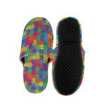 Colorful Autism Awareness Jigsaw Print Slippers