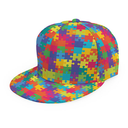 Colorful Autism Awareness Jigsaw Print Snapback Cap