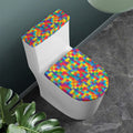 Colorful Autism Awareness Jigsaw Print Toilet Lid And Tank Cover Set