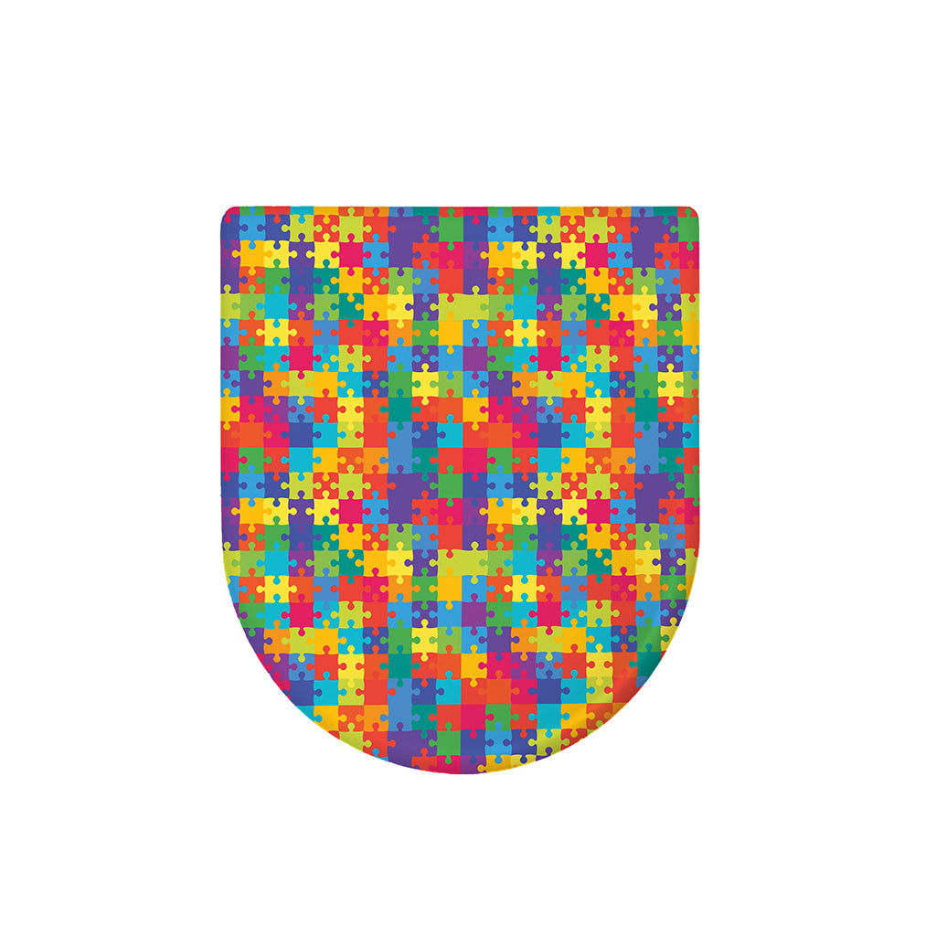 Colorful Autism Awareness Jigsaw Print Toilet Lid Cover