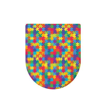 Colorful Autism Awareness Jigsaw Print Toilet Lid Cover