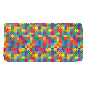 Colorful Autism Awareness Jigsaw Print Towel