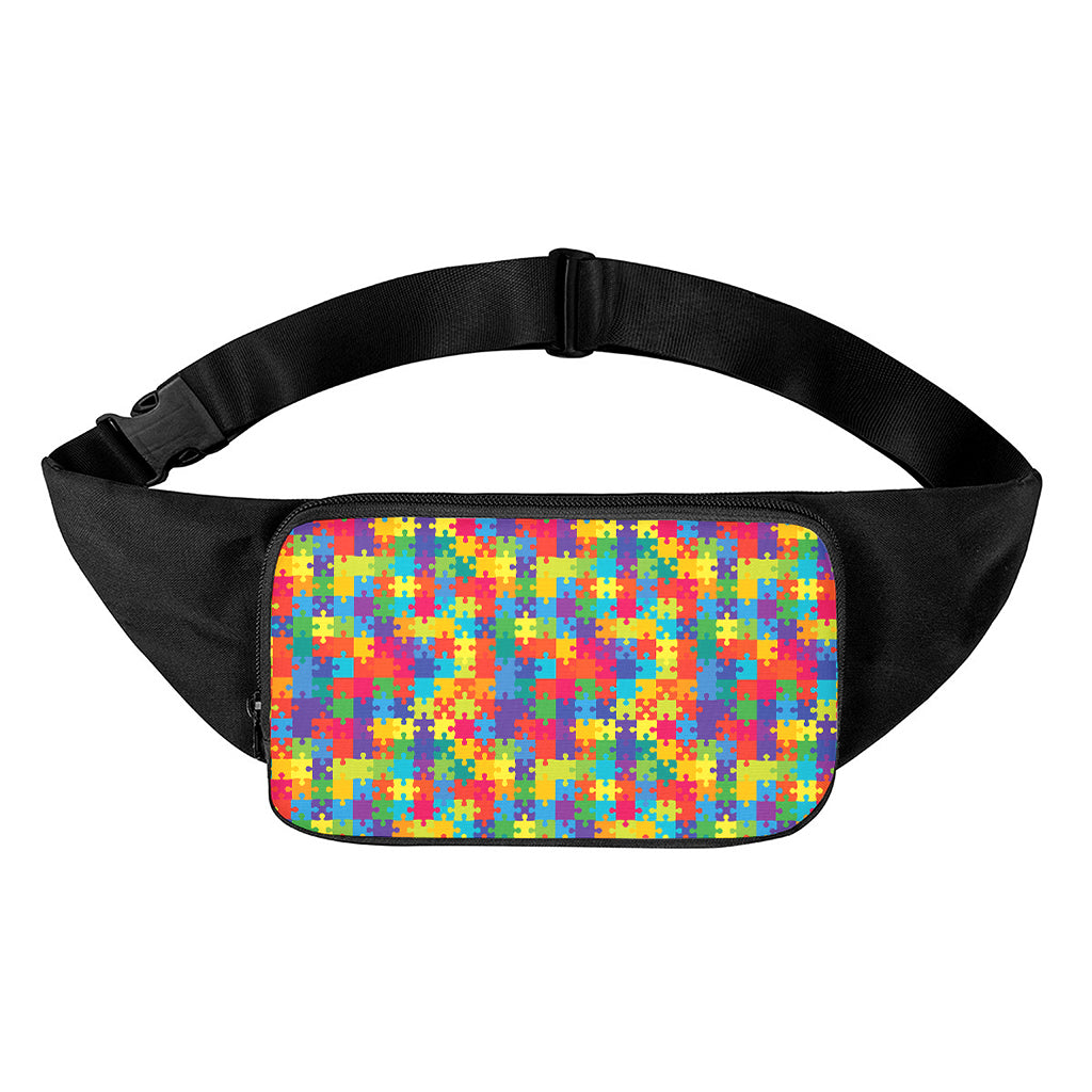 Colorful Autism Awareness Jigsaw Print Waist Bag