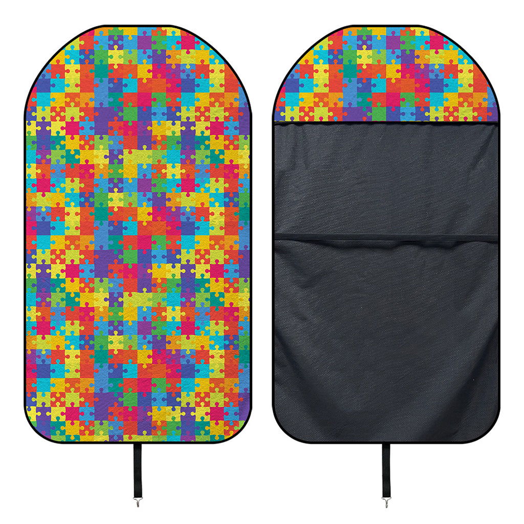 Colorful Autism Awareness Jigsaw Print Waterproof Car Seat Cover