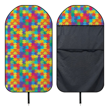 Colorful Autism Awareness Jigsaw Print Waterproof Car Seat Cover