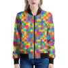 Colorful Autism Awareness Jigsaw Print Women's Bomber Jacket