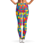 Colorful Autism Awareness Jigsaw Print Women's Leggings