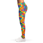 Colorful Autism Awareness Jigsaw Print Women's Leggings