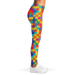 Colorful Autism Awareness Jigsaw Print Women's Leggings
