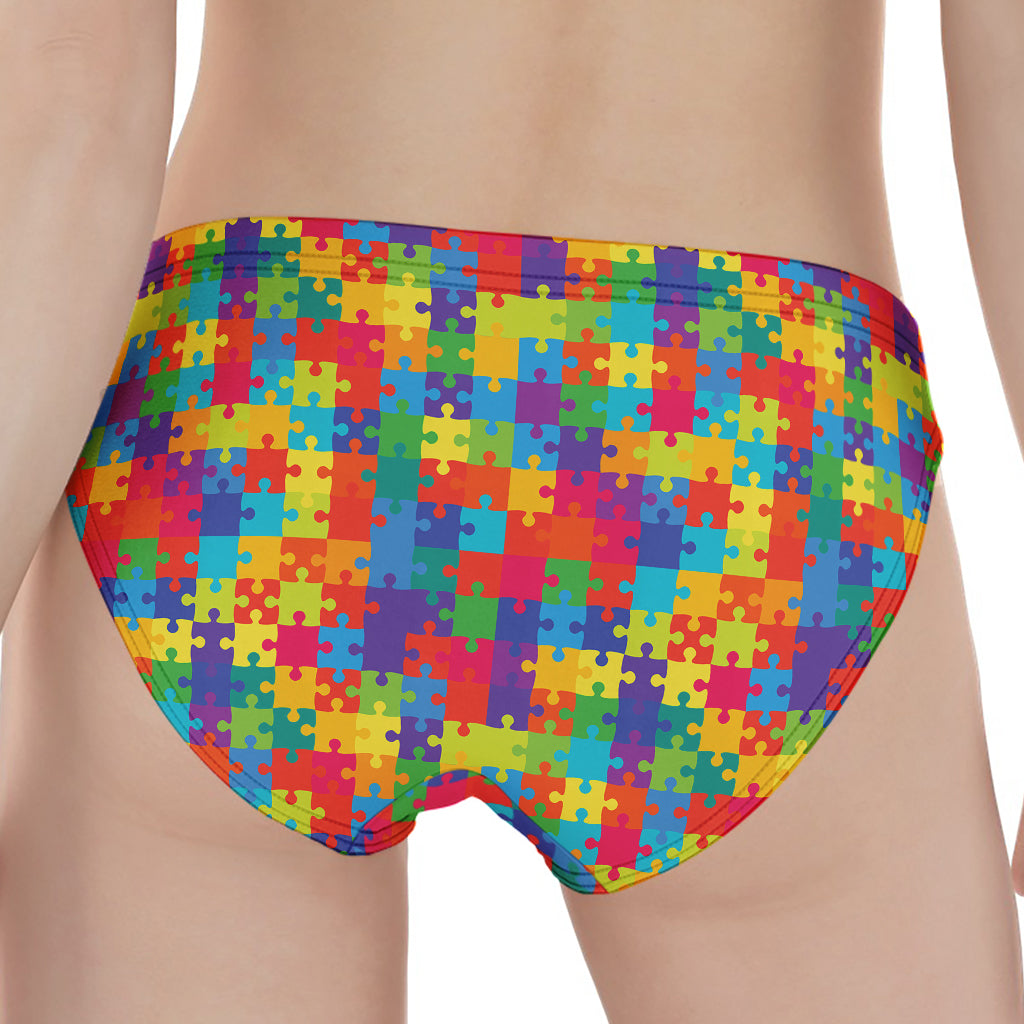 Colorful Autism Awareness Jigsaw Print Women's Panties