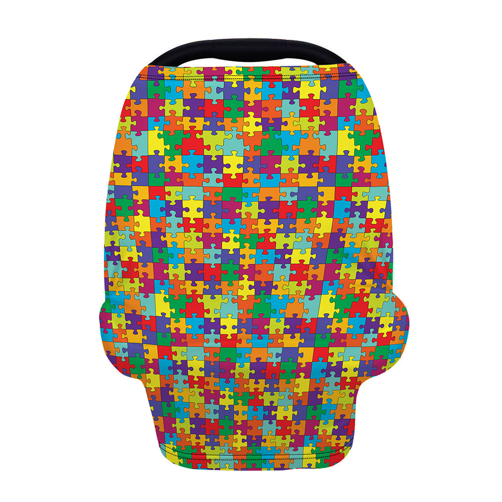 Colorful Autism Awareness Puzzle Print Baby Seat Cover