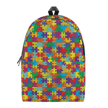 Colorful Autism Awareness Puzzle Print Backpack