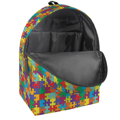 Colorful Autism Awareness Puzzle Print Backpack