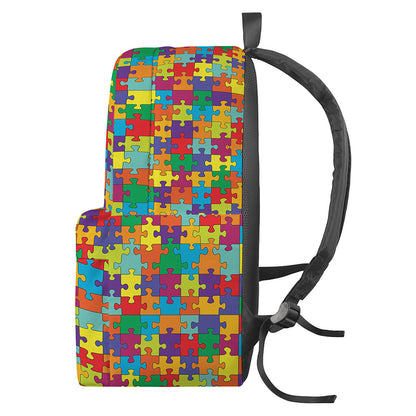 Colorful Autism Awareness Puzzle Print Backpack