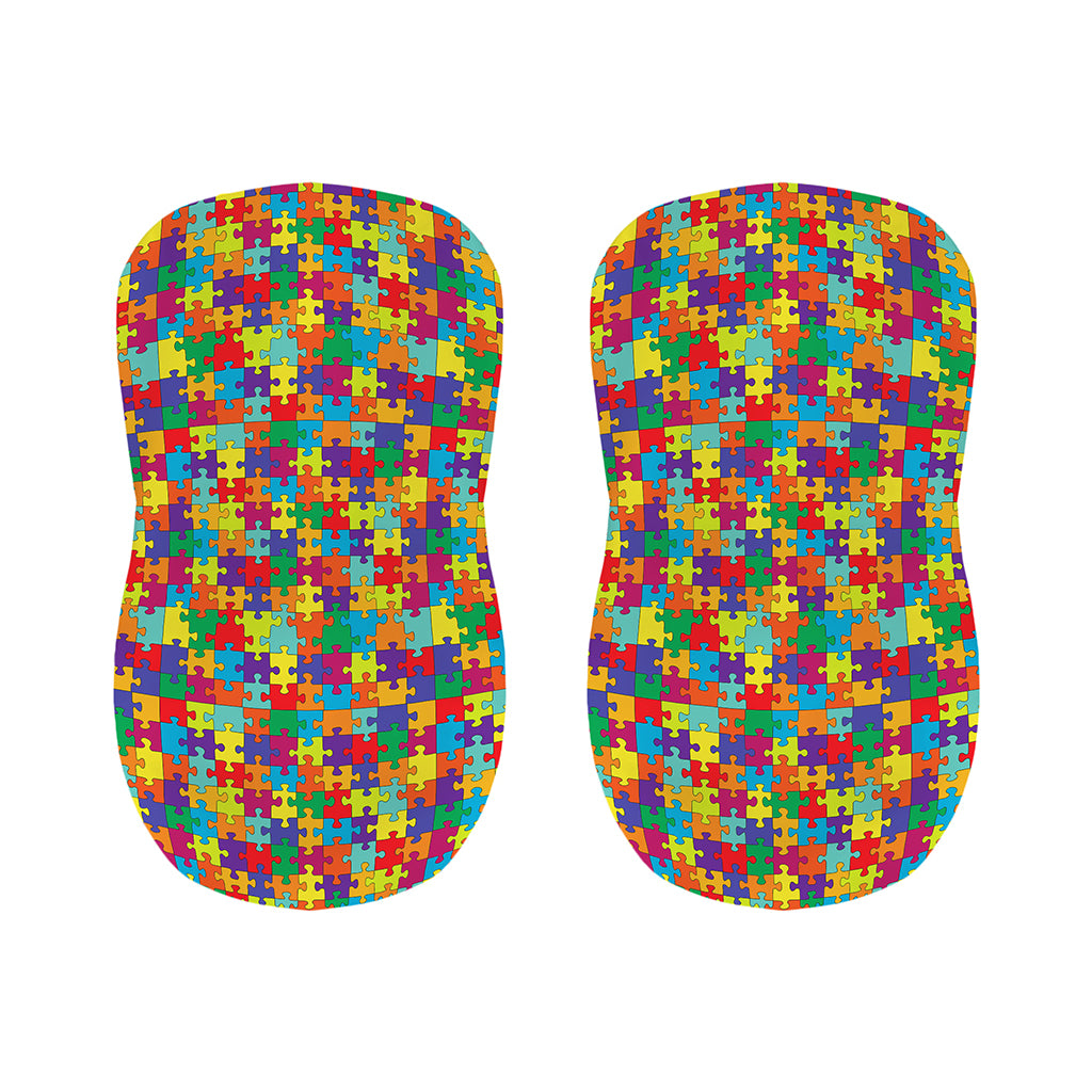 Colorful Autism Awareness Puzzle Print Bar Stool Covers