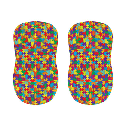 Colorful Autism Awareness Puzzle Print Bar Stool Covers