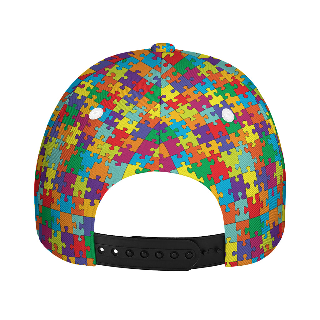 Colorful Autism Awareness Puzzle Print Baseball Cap