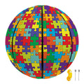 Colorful Autism Awareness Puzzle Print Basketball